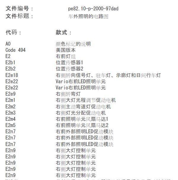 2009年奔驰E300 车外灯电路图