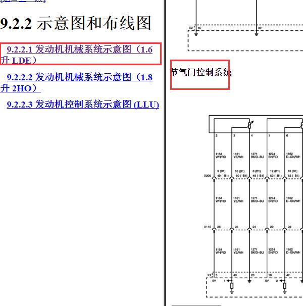 2013-2014年别克英朗 LDE发动机节气门电路图