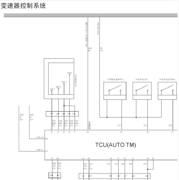 2010年长城H5 变速箱电路图