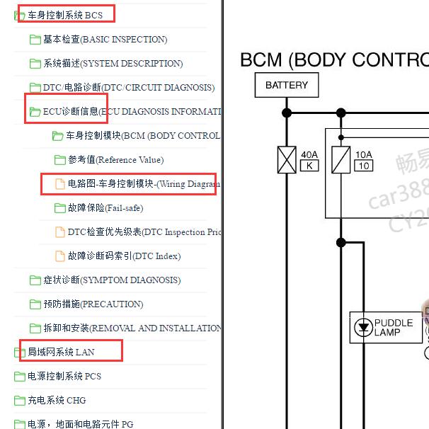 2014-2018年英菲尼迪 QX50 BCM电路