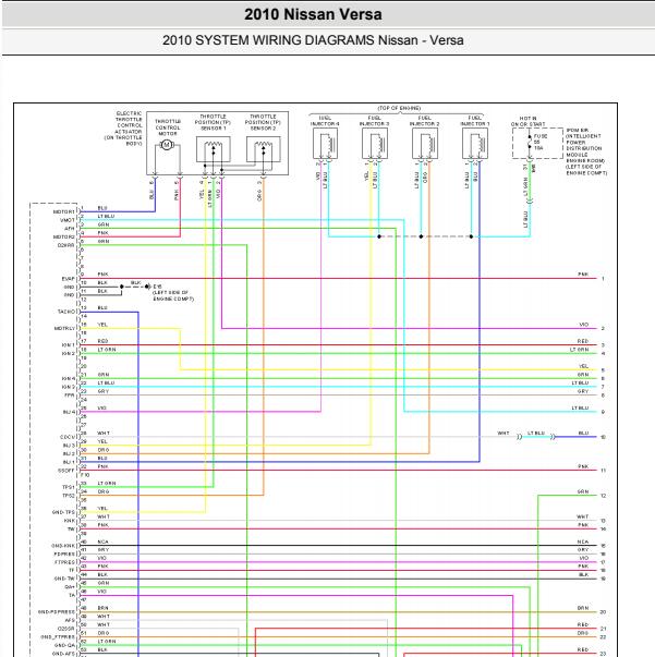 2010年日产骐达变速箱电路图