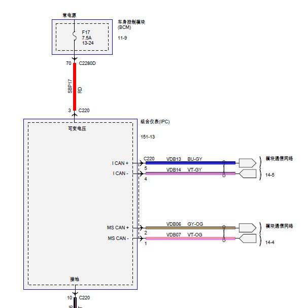 2015年江铃全顺仪表电路图