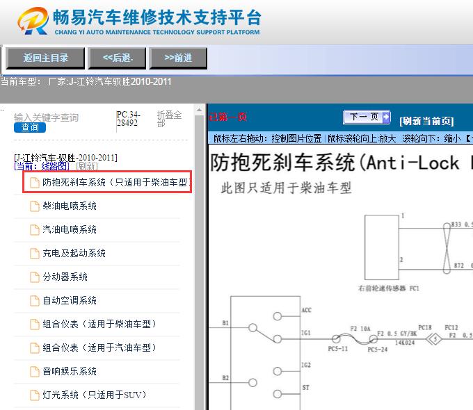2010-2011年江铃驭胜  ABS电路图