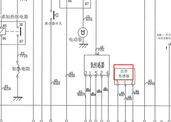 2010-2015年南京依维柯PDF压差传感器电路图