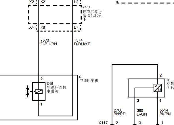 2017年别克混合动力动版君越压缩机电路图