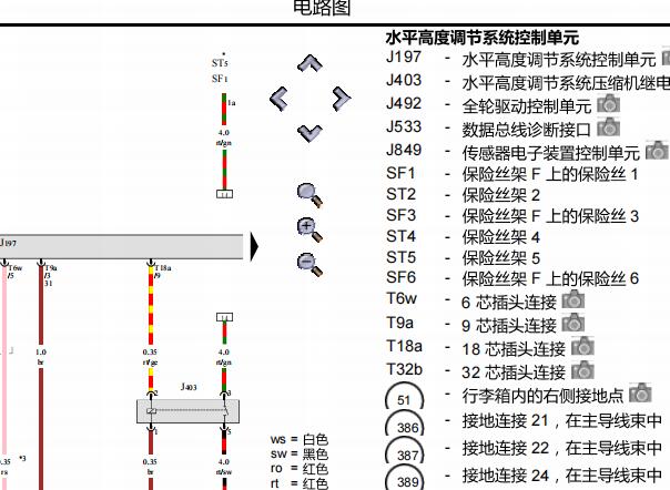 2013年奥迪A7水平高度调节系统电路图和维修手册