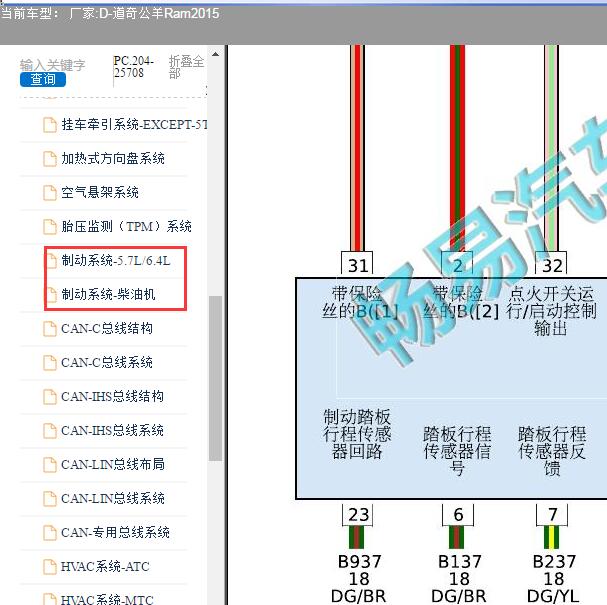 2015年道奇RAM公羊 ABS电路图