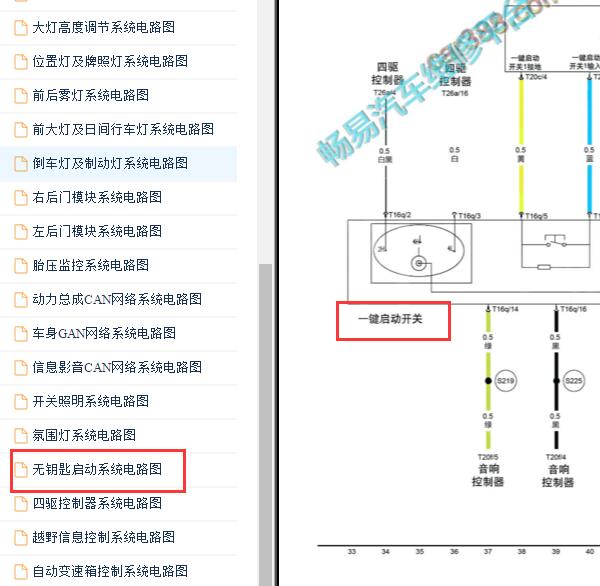 2020年北京BJ40 启动开关电路图