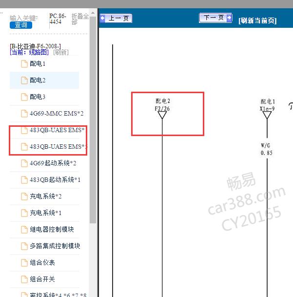 2008年比亚迪F6 F26保险电路图