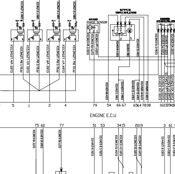 2014年长安睿骋JL482ZQ2发动机电路图