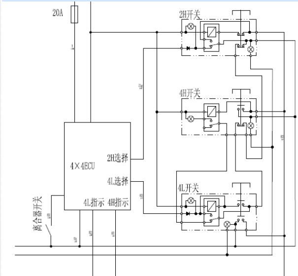 2010年福田萨普四驱电路图.