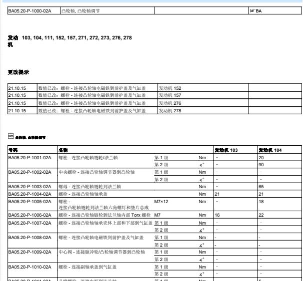 2014年奔驰E260L发动机螺丝扭矩