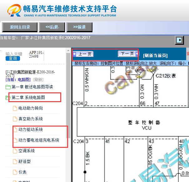2016-2017年江铃E200整车控制器电路图