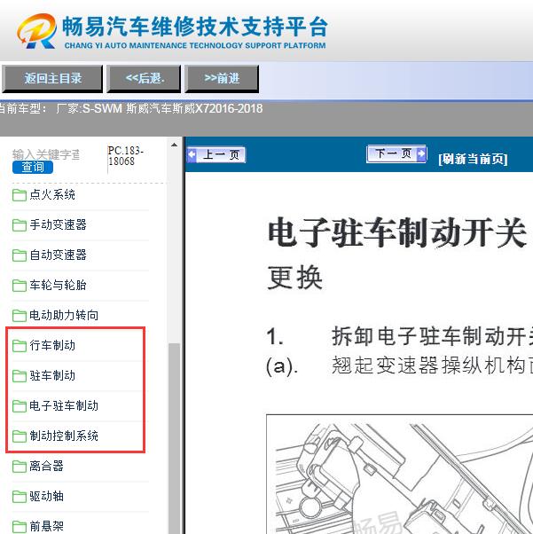 2017年斯威X7半坡辅助维修手册