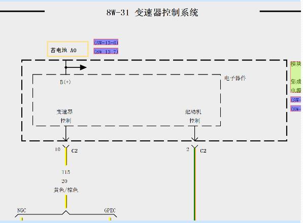 2008年克莱斯勒铂锐变速箱电路图