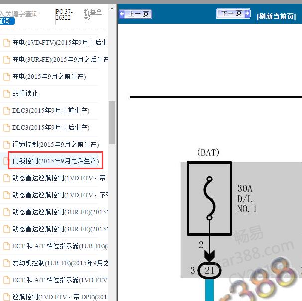 2019年雷克萨斯LX570车身门锁电路图