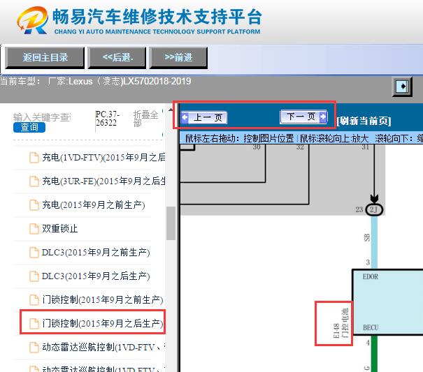 2018-2019年雷克萨斯LX570门控电池电路图
