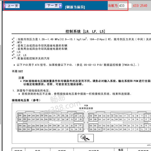 2010年马自达睿翼 发动机电脑针脚图
