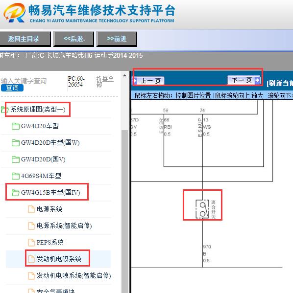 2014-2015年哈弗H6离合器开关电路图