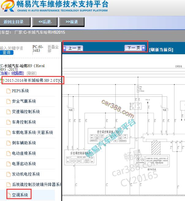 2015年长城哈弗H9空调线路图