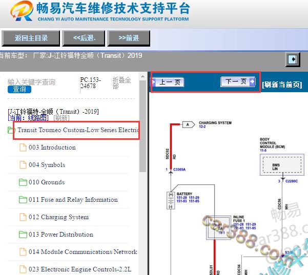 2019年江铃福特全顺电路图
