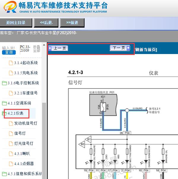 2010年长安金牛星仪表线路图