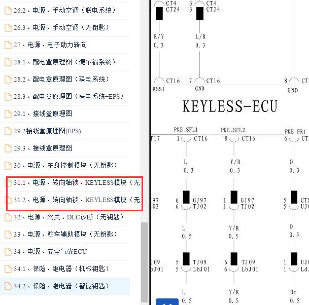 2014-2015年比亚迪F3 无钥匙模块电路图