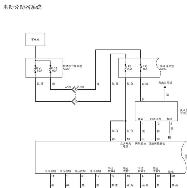 2017年福田拓陆者四驱电路图