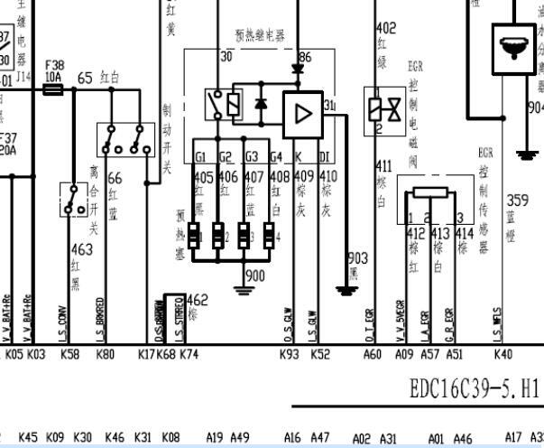 长城哈弗H5 GW2.5TCI发动机电路图和正时