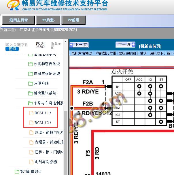2020-2021年江铃汽车-凯锐800车身电路图