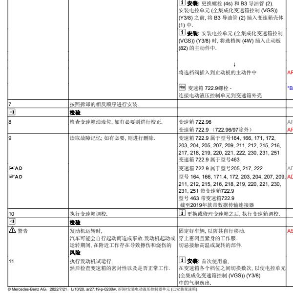 2007年奔驰C200变速箱电脑版更换