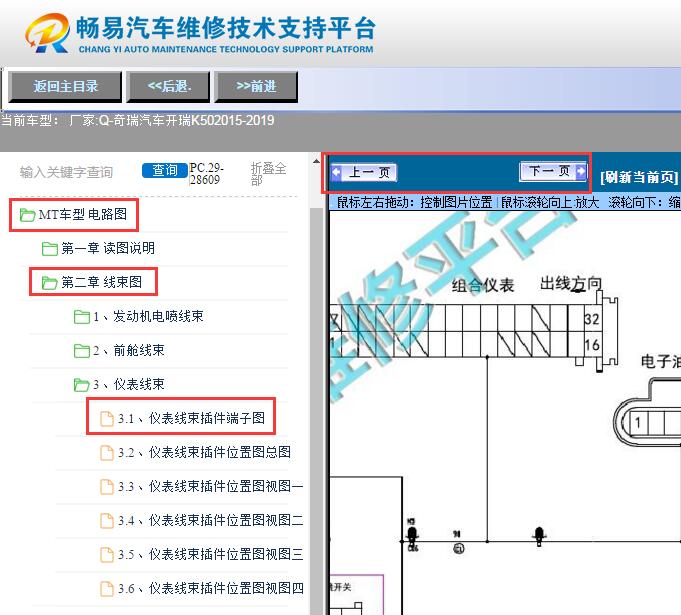 2015-2019年奇瑞开瑞K50  仪表针脚资料