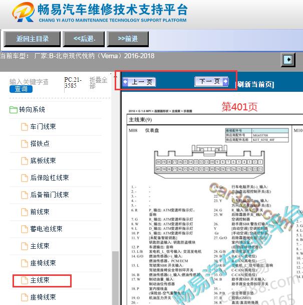 2016-2018年现代悦纳仪表针脚资料