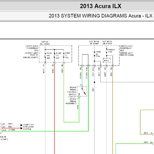 2013年讴歌ILX ABS电路图