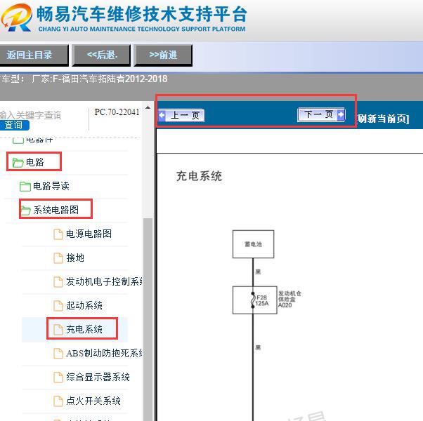 2012-2018年福田拓路者柴油发电机电路图