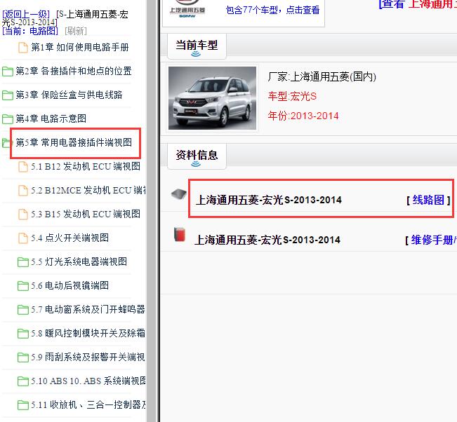 2013年五菱宏光S全车针脚