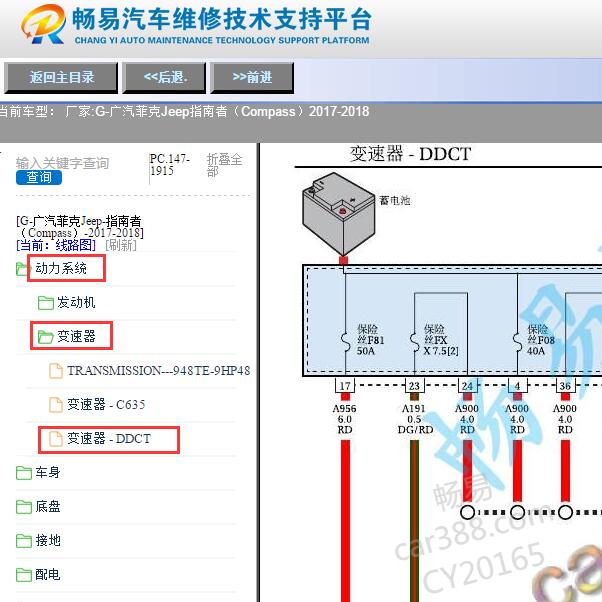 2017年吉普指南者波箱控制电路图