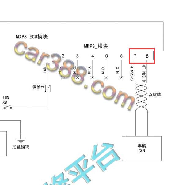 2019年现代悦纳转向模块电路图