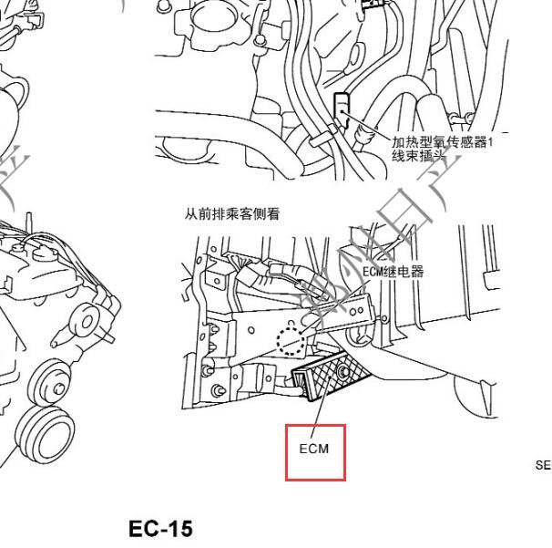 日产D22发动机控制模块位置