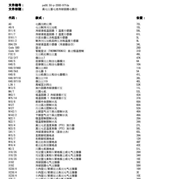 2020年奔驰EQC350蓄电池电路图