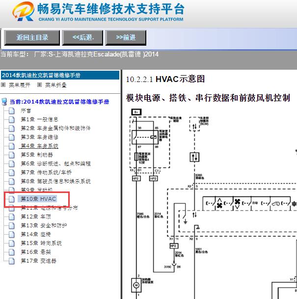 14年凯迪拉克凯雷德空调AC鼓风机电路图