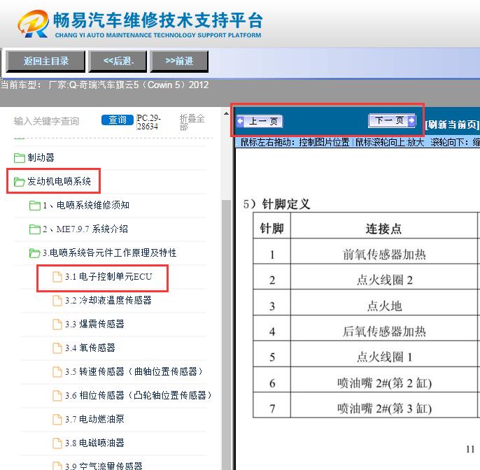 2012年奇瑞旗云5（Cowin 5） 发动机针脚资料