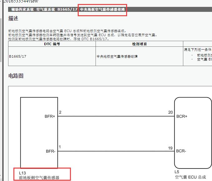 2019年丰田混合动力版威尔法安全气囊传感器