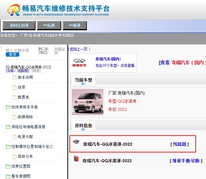 奇瑞汽车-QQ冰淇淋-2022[ 线路图 ]