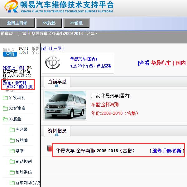 2009-2018年金杯新海狮全车维修手册