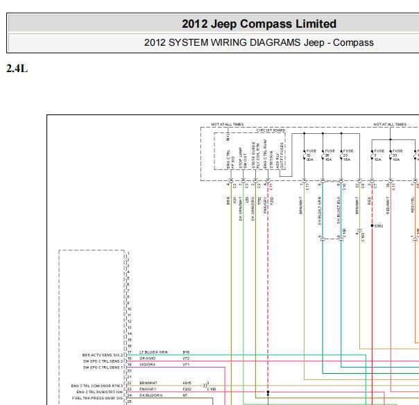 2012年吉普指南者主继电器电路图
