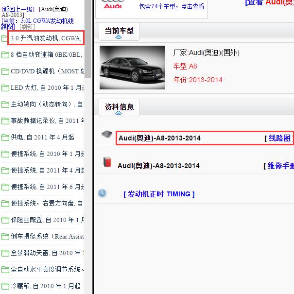 2013-2014年奥迪A8电路图