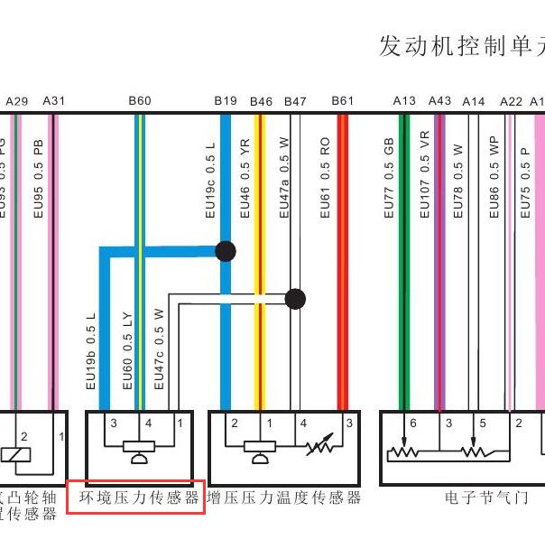 2017-2018年陆风逍遥1.5T 环境压力传感器电路图
