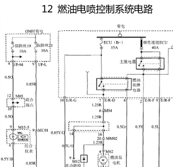 2010年华泰圣达菲18K4发动机油泵电路图.