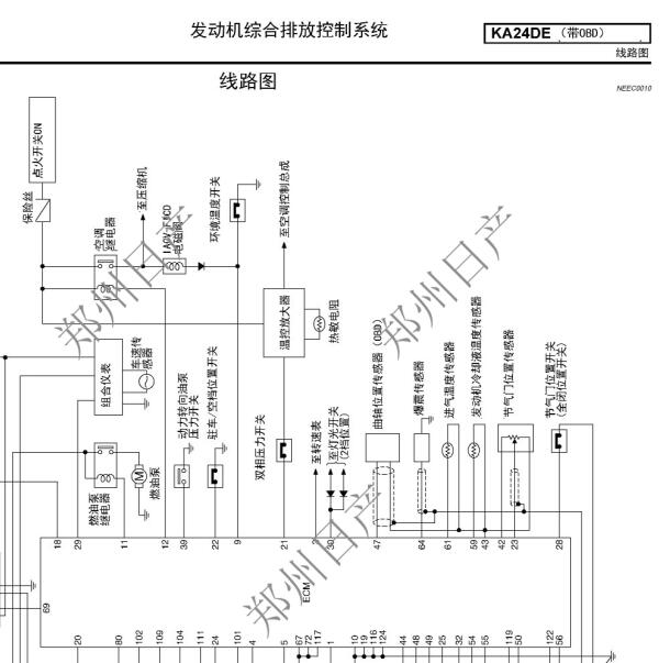 郑州日产D22发动机电路图